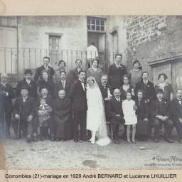 André BERNARD et Lucienne LHUILLIER le 02/09/1929 à Corrombles (21)