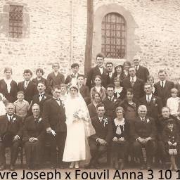 Joseph LEFEUVRE et Anna FOUVIL le 10/03/1933 à Saint-Maugan (35)
