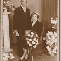 Albert MATHYS et Augusta DE RIDDER 1954 à Baardegem, Oost-Vlaanderen (Belgique)