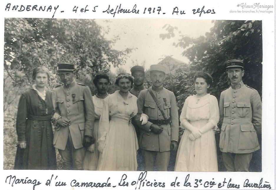 Mariés inconnus le 09/04/1917 à Andernay (55)