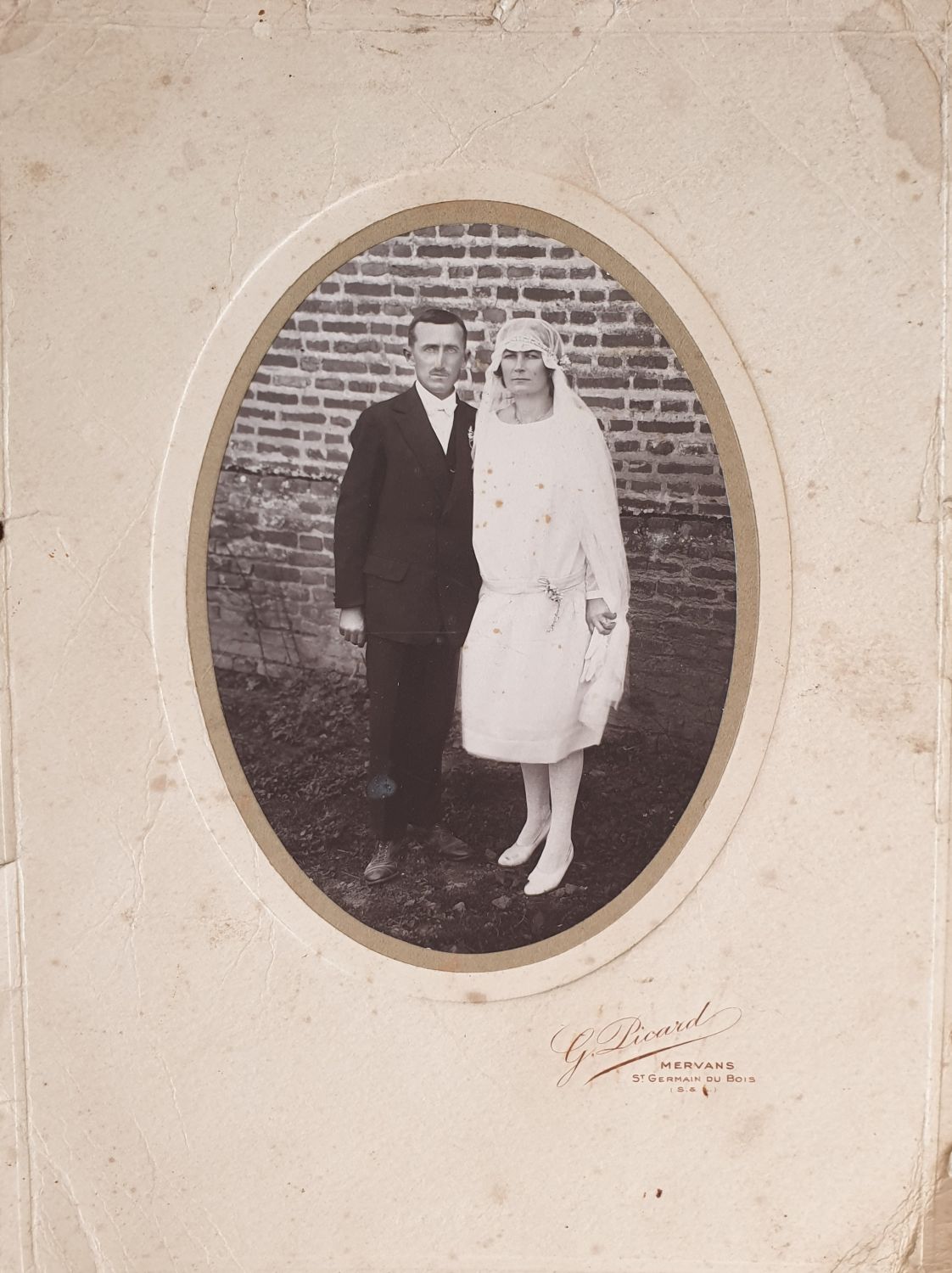 Mariés inconnus 1920 à Mervans (71)