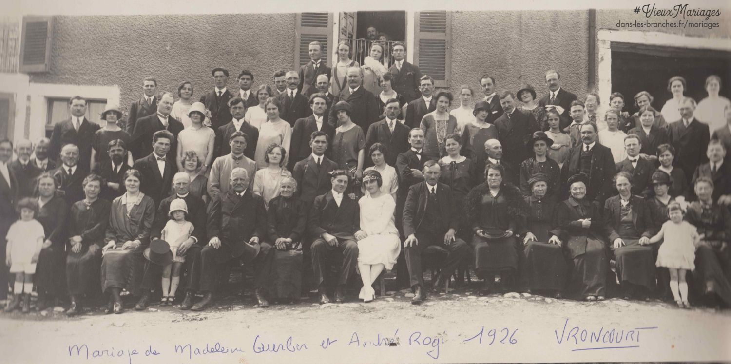 André ROGI et Jeanne Madeleine GUERBER le 05/03/1926 à Vroncourt-la-Côté (52)