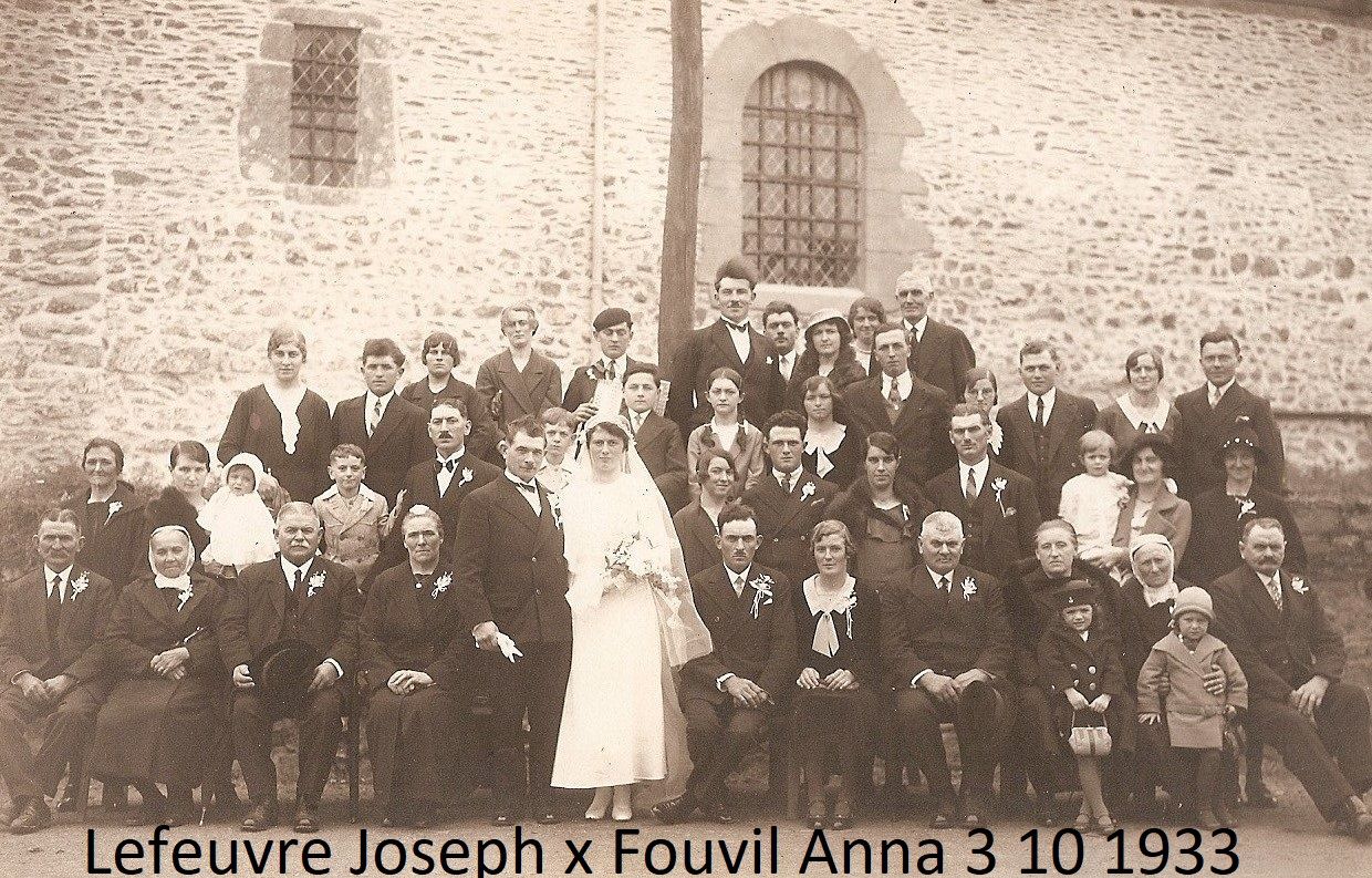 Joseph LEFEUVRE et Anna FOUVIL le 10/03/1933 à Saint-Maugan (35)