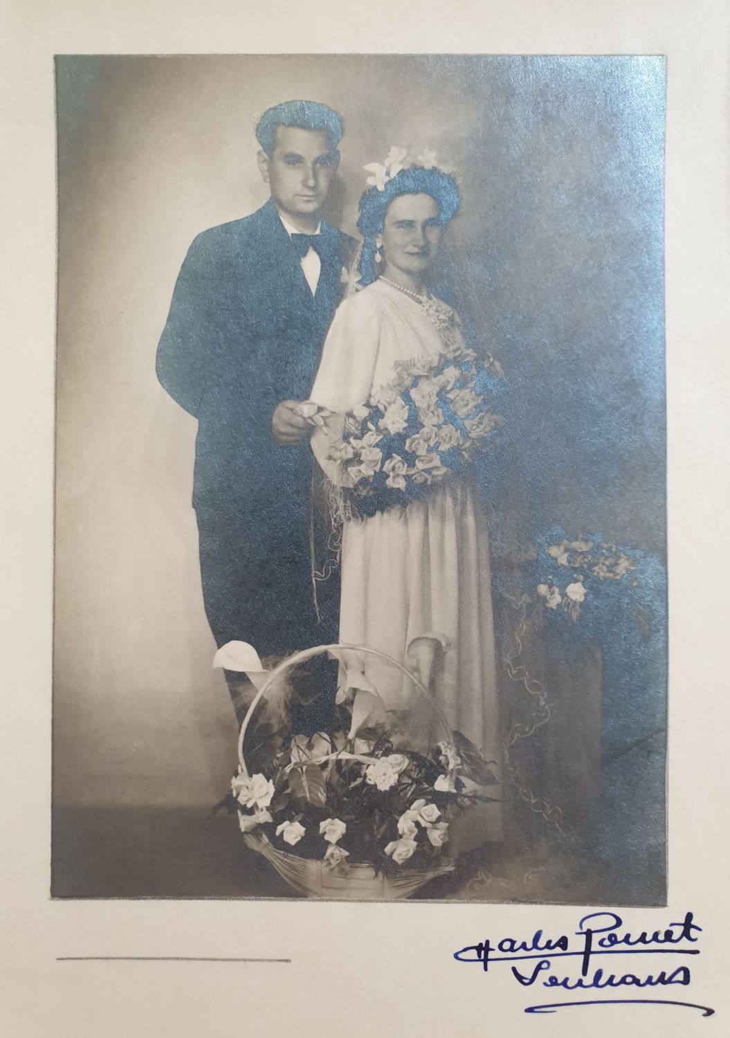 Mariés inconnus 1950 à Louhans (71)