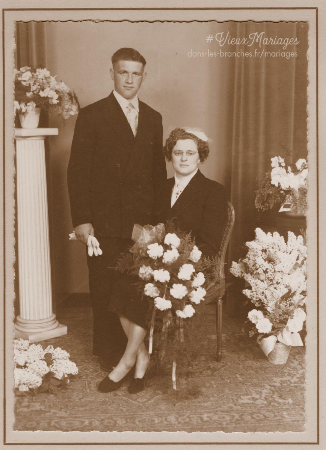 Albert MATHYS et Augusta DE RIDDER 1954 à Baardegem, Oost-Vlaanderen (Belgique)